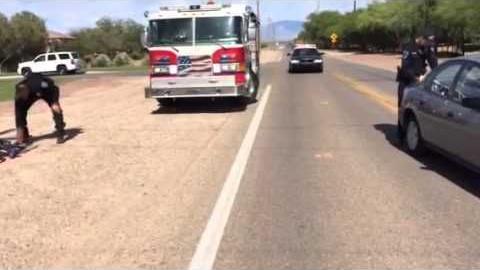 Boy on bicycle hit by car